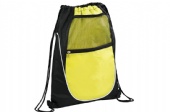 Drawstring backpack with mesh pocket