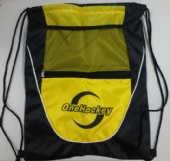 Drawstring backpack with mesh pocket