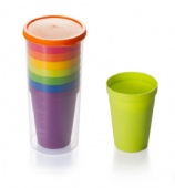 rainbow 8-Pieces plastic cup set