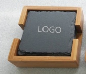 4-piece Square Slate Coaster set